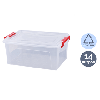 Ящик-контейнер для хранения IDEA, 14 л, пластик, прозрачный / Контейнеры и ведра для мусора oe.kz Ящик-контейнер для хранения IDEA, 14 л, пластик, прозрачный / Контейнеры и ведра для мусора