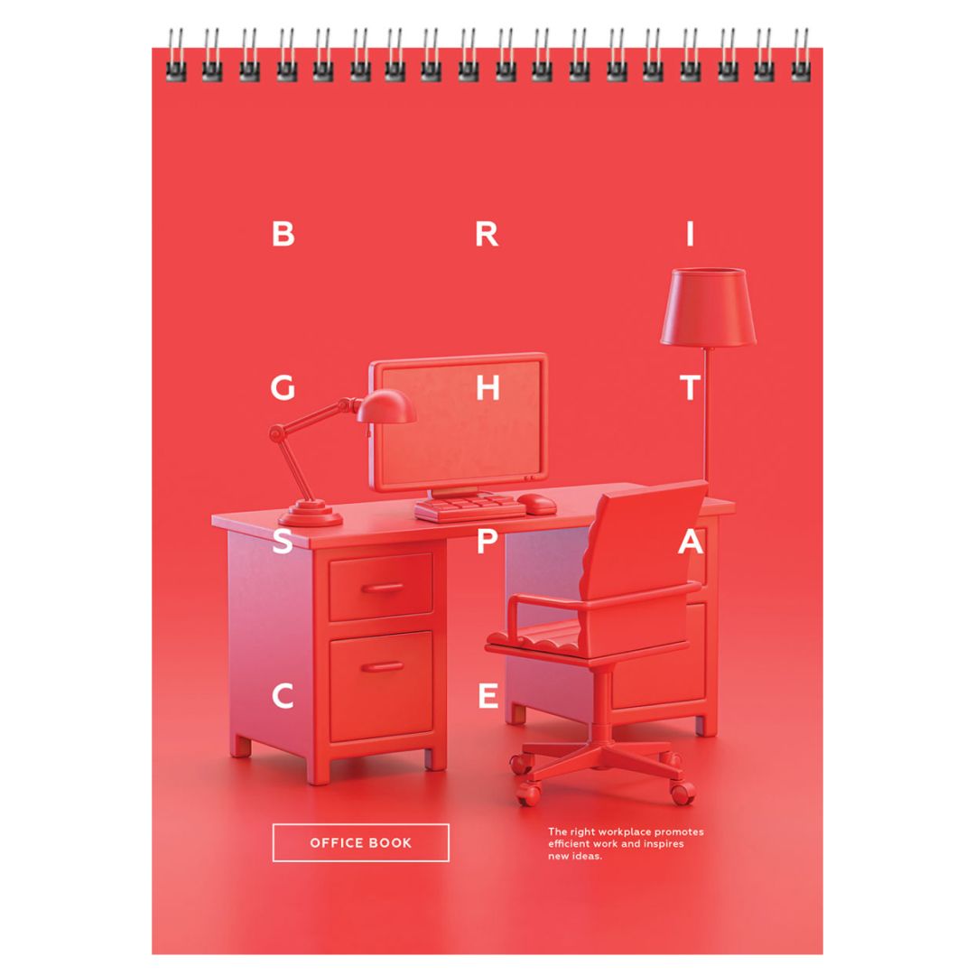 Блокнот BG "Office book", А5, 60 листов, на гребне, в клетку, ассорти / Блокноты №4