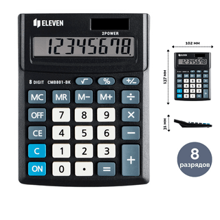 Үстел калькуляторы Eleven Business Line CMB801-BK, 8 разрядты, 102*137*31 мм, қара / Үстел калькуляторлары