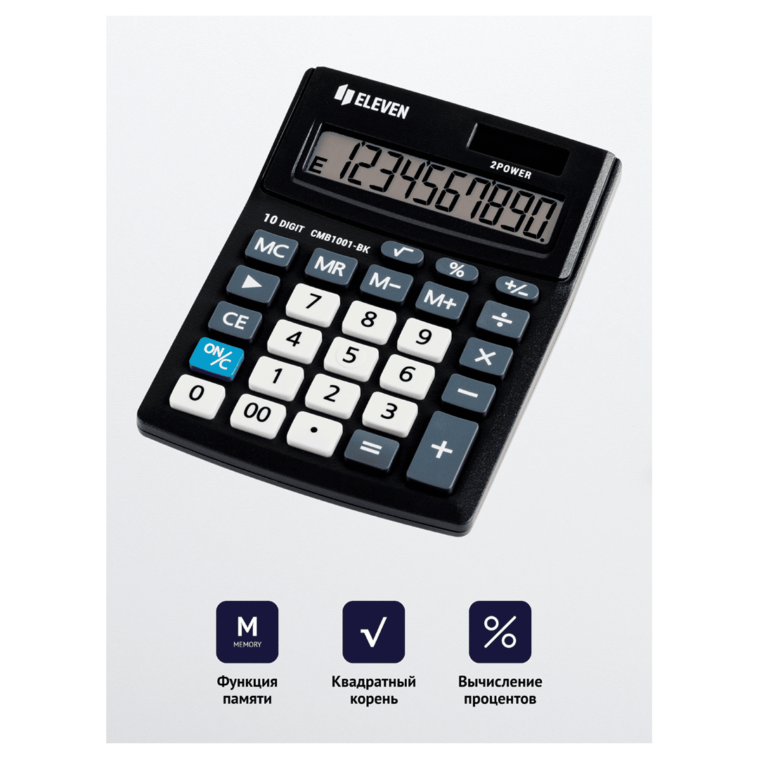 Үстел калькуляторы Eleven Business Line CMB1001-BK, 10 разрядты, 102*137*31 мм, қара / Үстел калькуляторлары №4