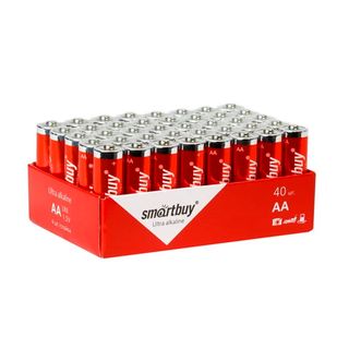Батареялар Smartbuy саусақты АA LR6 15A, 1.5V, алкалин, 40 дана/қапт, баға қаптамасы үшін / Батареялар