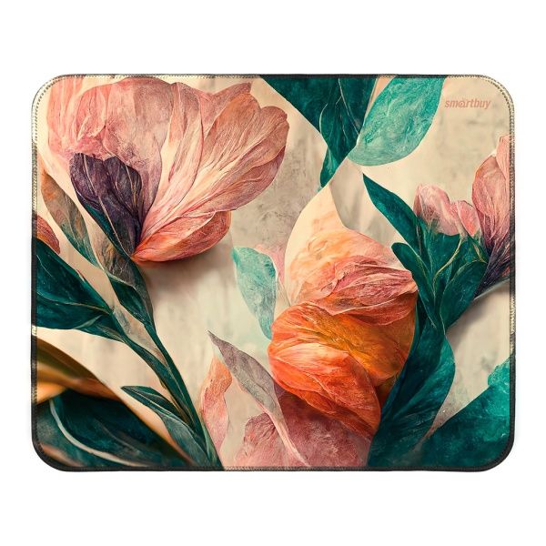 Коврик для мыши Smartbuy Flowers S, резиновая основа + тканевая поверхность, 280*230*3 мм / Коврики для мыши