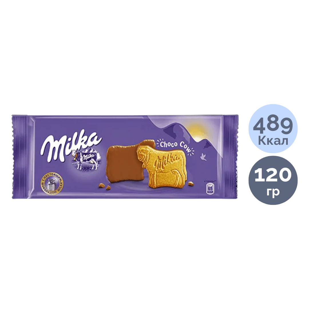 Печенье Milka "Choco Cow", с молочным шоколадом, 120 гр / Печенье и пряники