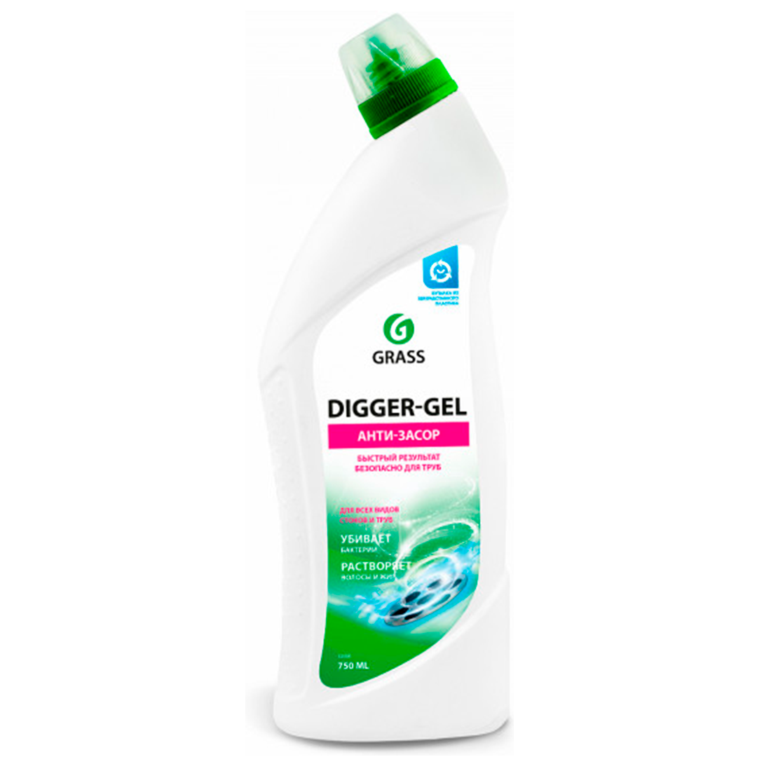 Кәріз құбырларын тазартқыш құрал Grass,"DIGGER-GEL" сілтілі, 750 мл