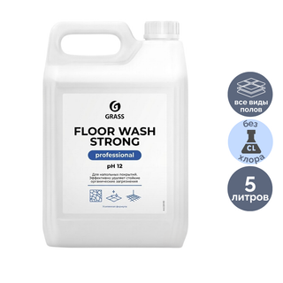 Средство для мытья пола Grass "Floor wash strong" Щелочное, 5,6 л / Средства для мытья полов