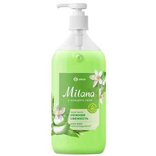 Жидкое крем-мыло Grass "Milana Алоэ Вера", с дозатором, 1000 мл / Жидкое мыло