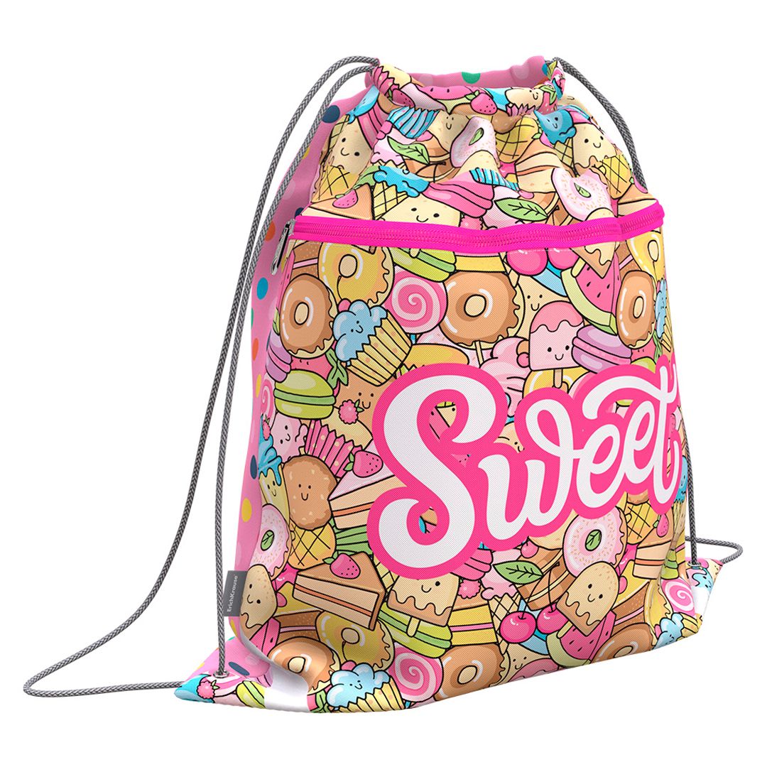 Мешок для обуви Erich Krause "Sweet Paradise", 500*410 мм, с карманом на молнии / Творчество / Хобби oe.kz Мешок для обуви Erich Krause "Sweet Paradise", 500*410 мм, с карманом на молнии / Творчество / Хобби