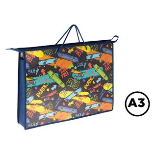 Папка для чертежей и рисунков А3, ArtSpace "Skate", пластик, на молнии / Бумага для чертежных работ