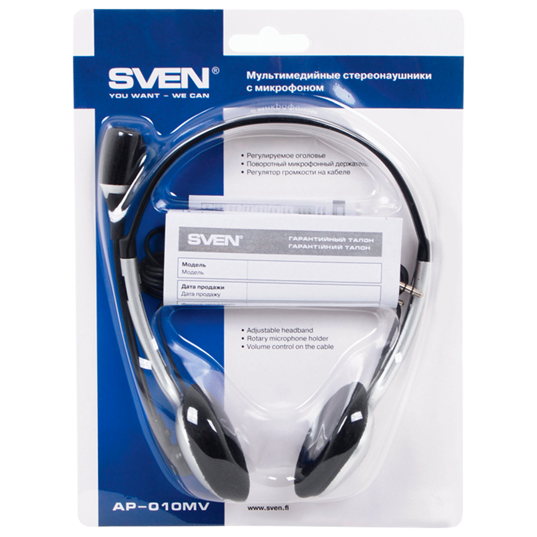 Гарнитура Sven AP-010MV, диапазон частот 20-20000 Гц, черная / Гарнитуры №2 oe.kz Гарнитура Sven AP-010MV, диапазон частот 20-20000 Гц, черная / Гарнитуры №2