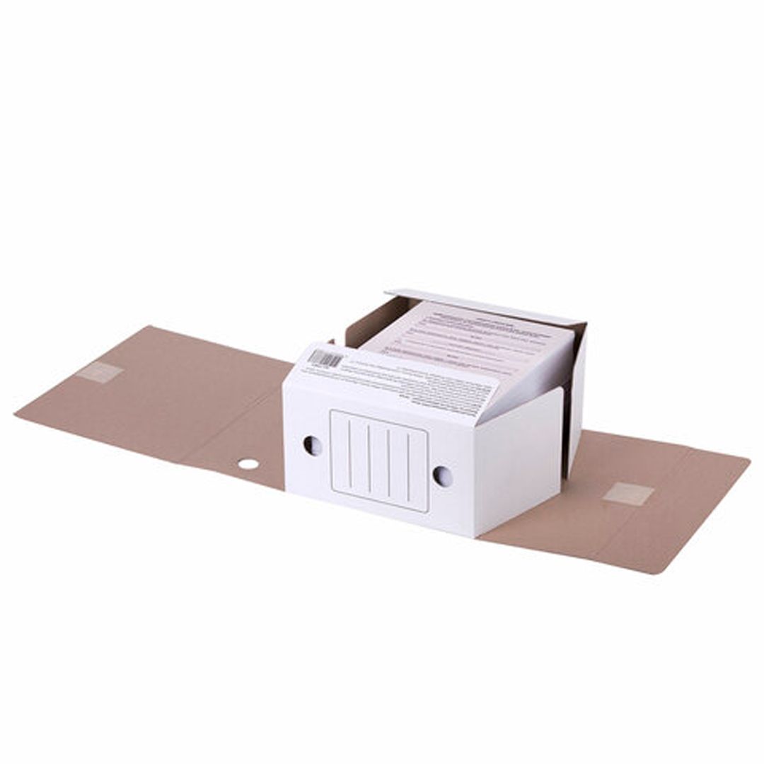 Папка архивная Staff, 150*250*325 мм, вместимость 1400 листов, с завязками, белая / Архивные короба и папки с завязками №5