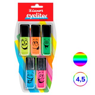 Мәтін бөлектеуіш маркерлер жинағы Luxor "Eyeliter", ұшы қиғаш 1-4,5 мм, 5 түс / Мәтін бөлектеуіштер