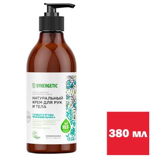 Крем для рук и тела Synergetic "Сандал и ягоды можжевельника", 380 мл / Средства для рук