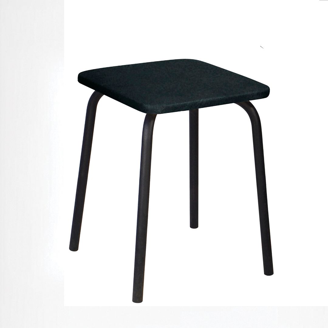 Табурет квадратный "РС.01/03-201-01", обивка кожзам, черный / Стулья oe.kz Табурет квадратный "РС.01/03-201-01", обивка кожзам, черный / Стулья