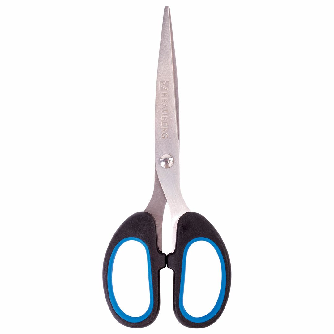 Ножницы Brauberg "Classic+", размер 16 см, черные / Ножницы