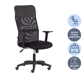 Кресло для руководителя Practic PLT, экокожа/ткань, черное / Кресла для руководителей