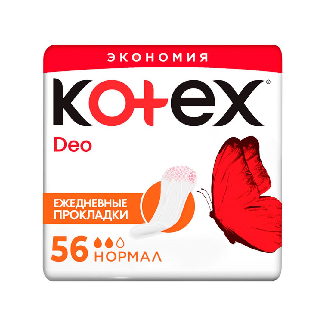 Kotex Deo Normal күнделікті төсемдер, 56 дана/қапт / Сұлулық салон тауарлары