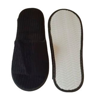 Тапочки унисекс, одноразовые, размер 28 см, черные, 10 пар/упак / Тапочки одноразовые