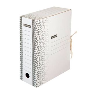 Папка архивная OfficeSpace "Standard", 100*240*320 мм, вместимость 900 листов, с завязками, белая / Архивные короба и папки с завязками
