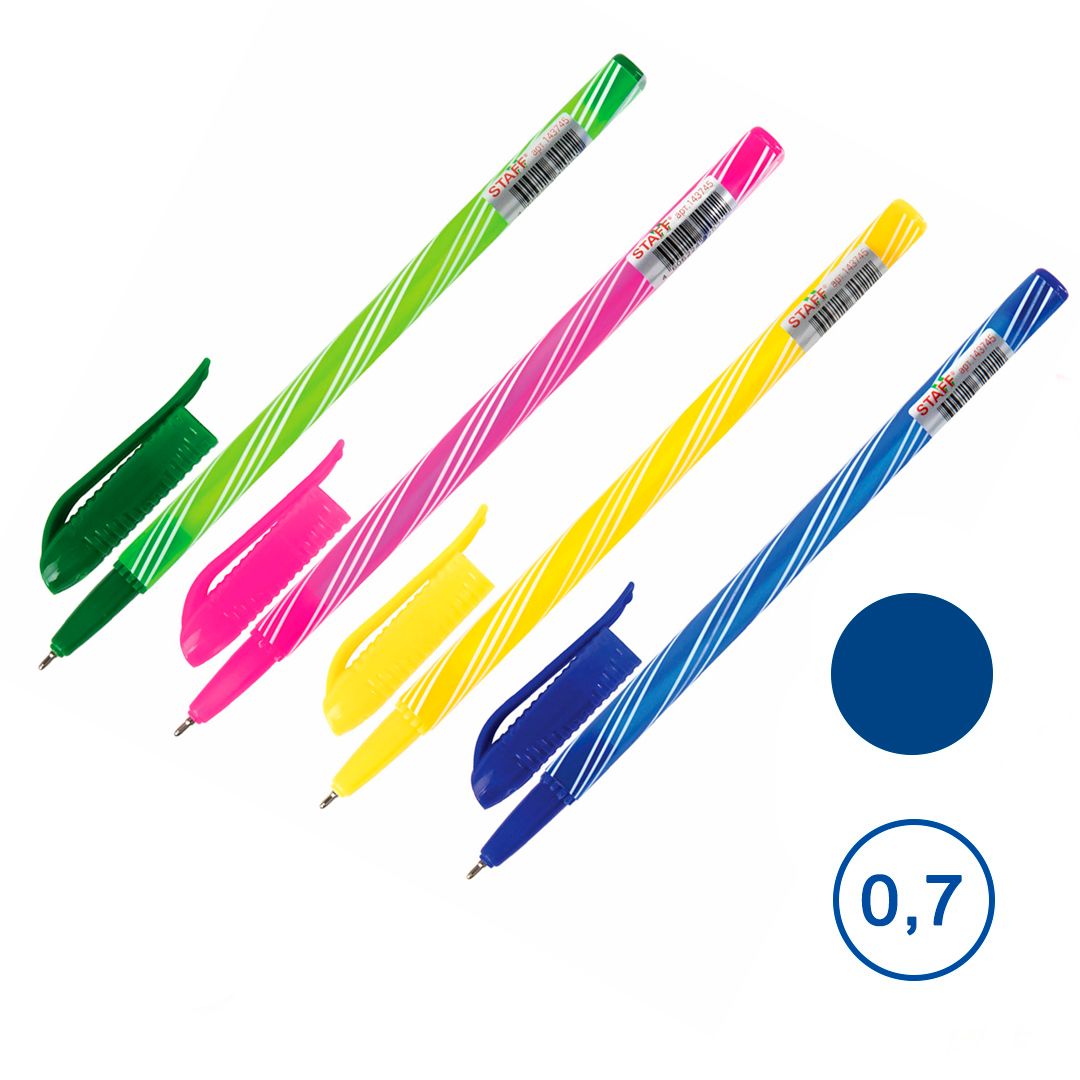Ручка шариковая Staff "College BP-12", 0,7 мм, синяя, цена за штуку / Ручки шариковые неавтоматические