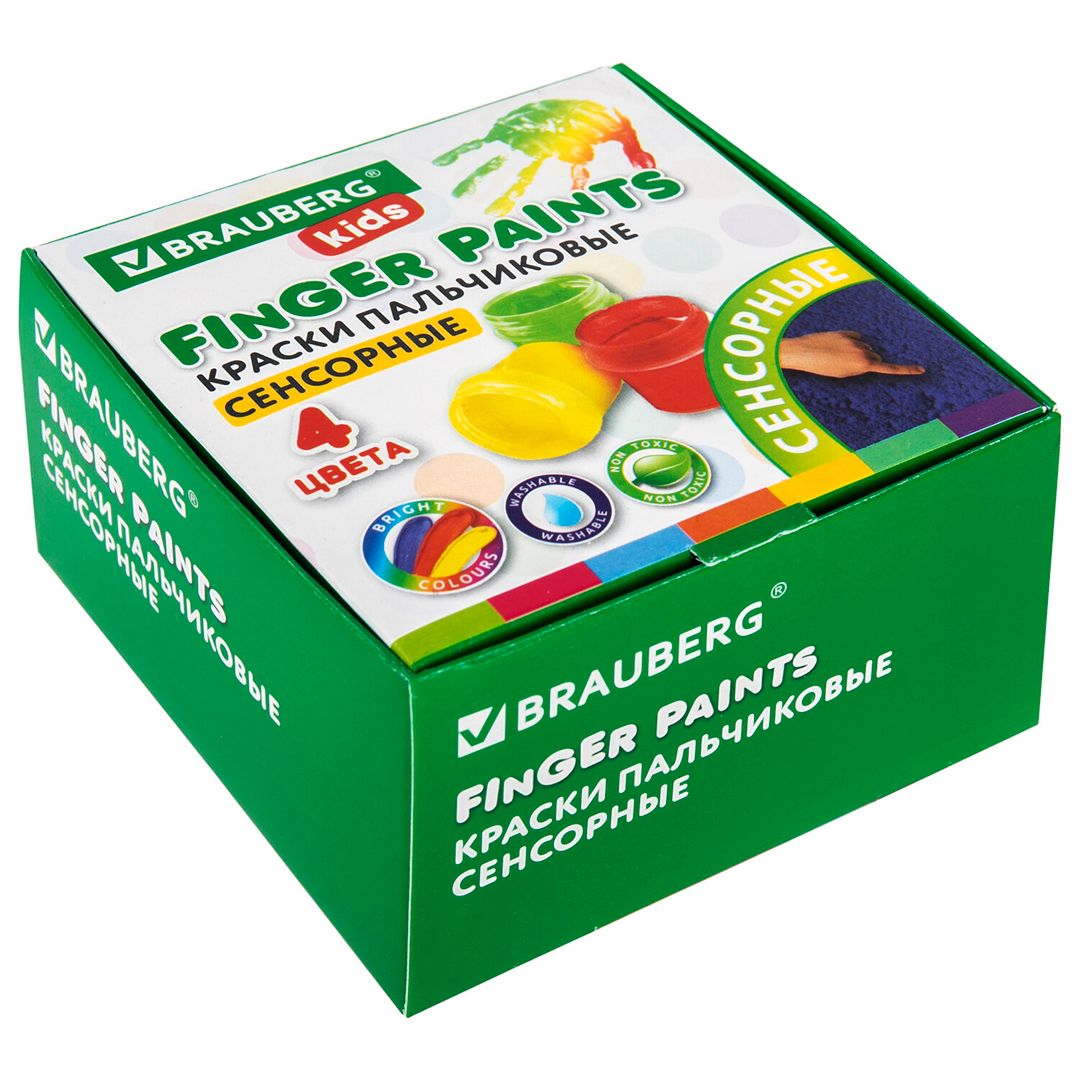 Пальчиковые краски Brauberg Kids, 4 цвета, 160 мл