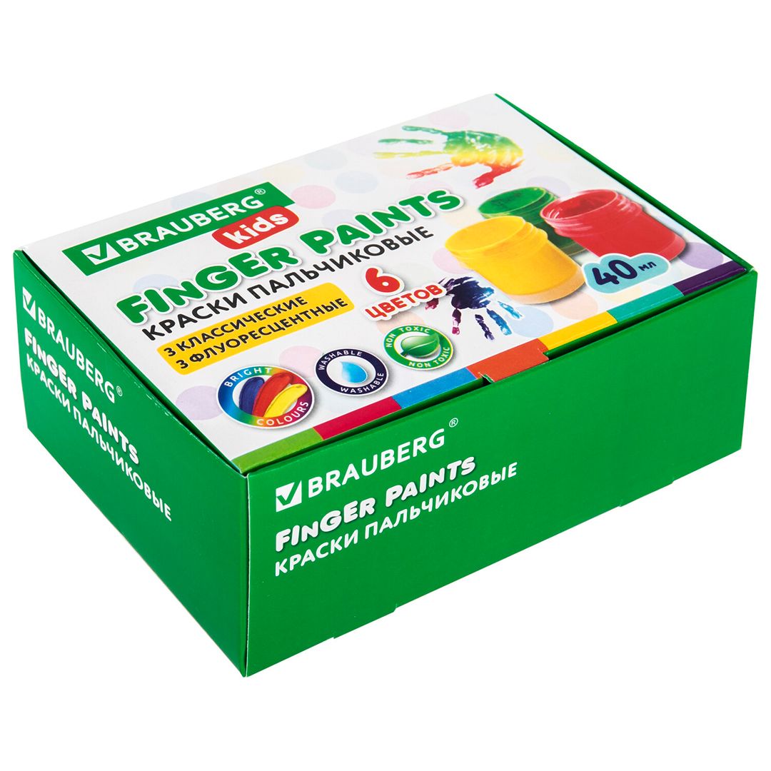 Пальчиковые краски Brauberg Kids, 6 цветов, 240 мл / null oe.kz Пальчиковые краски Brauberg Kids, 6 цветов, 240 мл / null