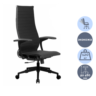 Кресло для руководителя Метта "К-8.1-Т", экокожа, пластик, черное / Кресла для руководителей