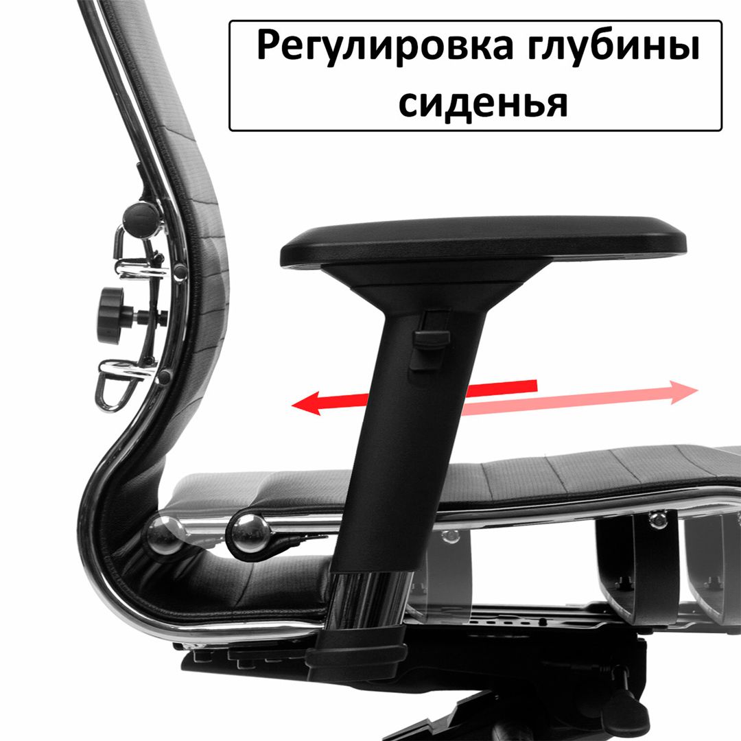 Кресло для руководителя Метта "К-7-Т", сетка, хром, черное / Кресла для руководителей №7
