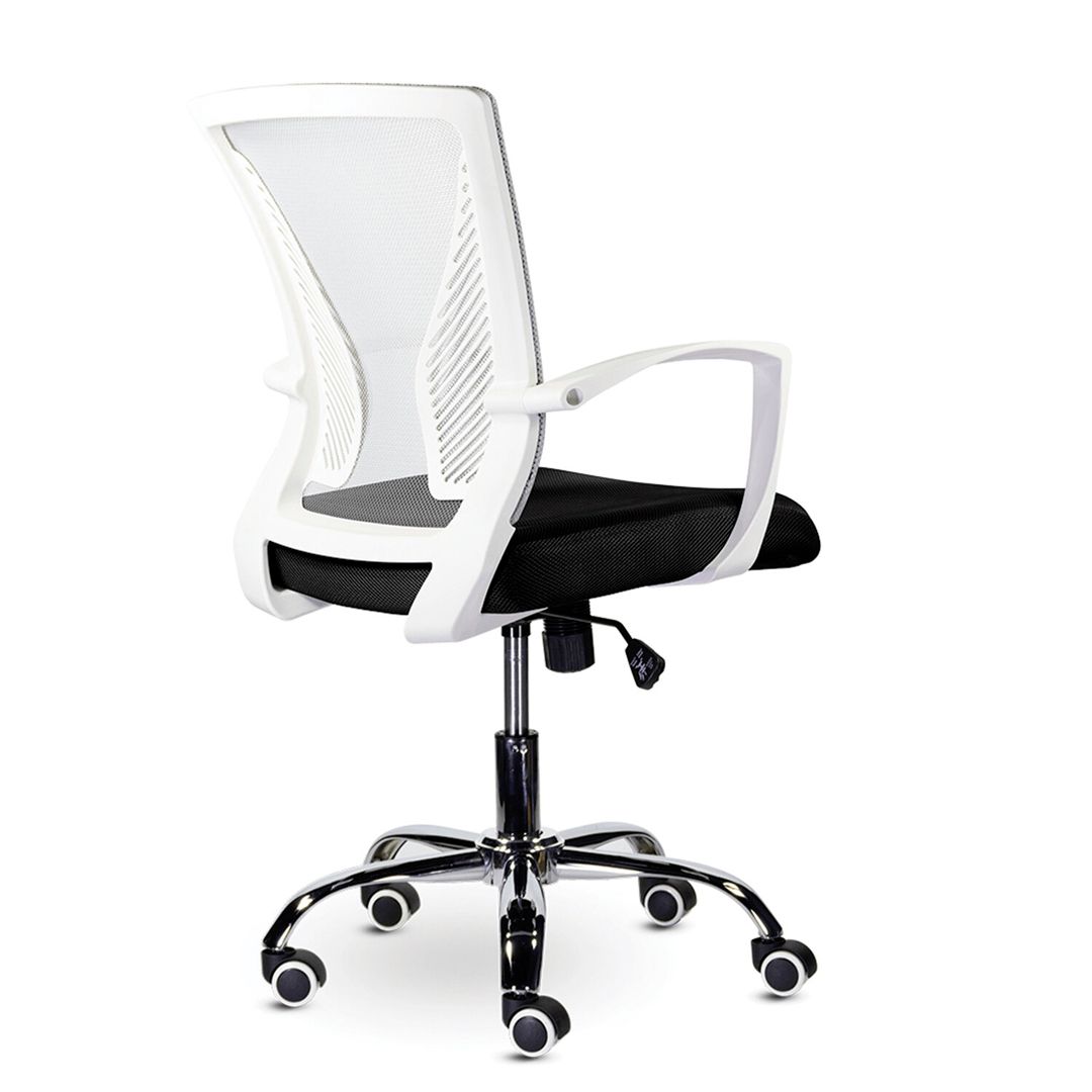 Кресло для персонала Brabix "Wings MG-306", сетка/ткань/хром, серое/черное / Кресла для персонала №4