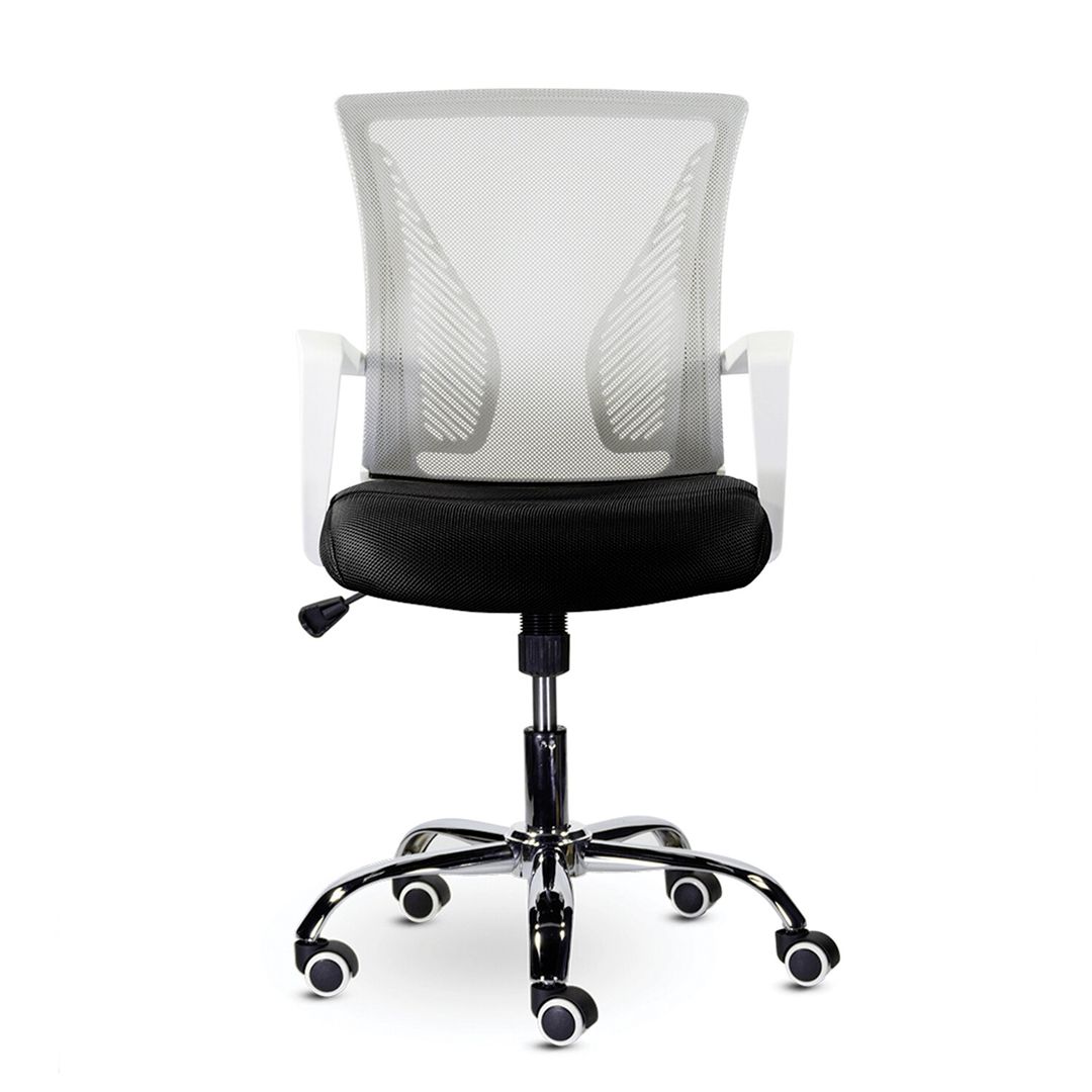 Кресло для персонала Brabix "Wings MG-306", сетка/ткань/хром, серое/черное / Кресла для персонала №3