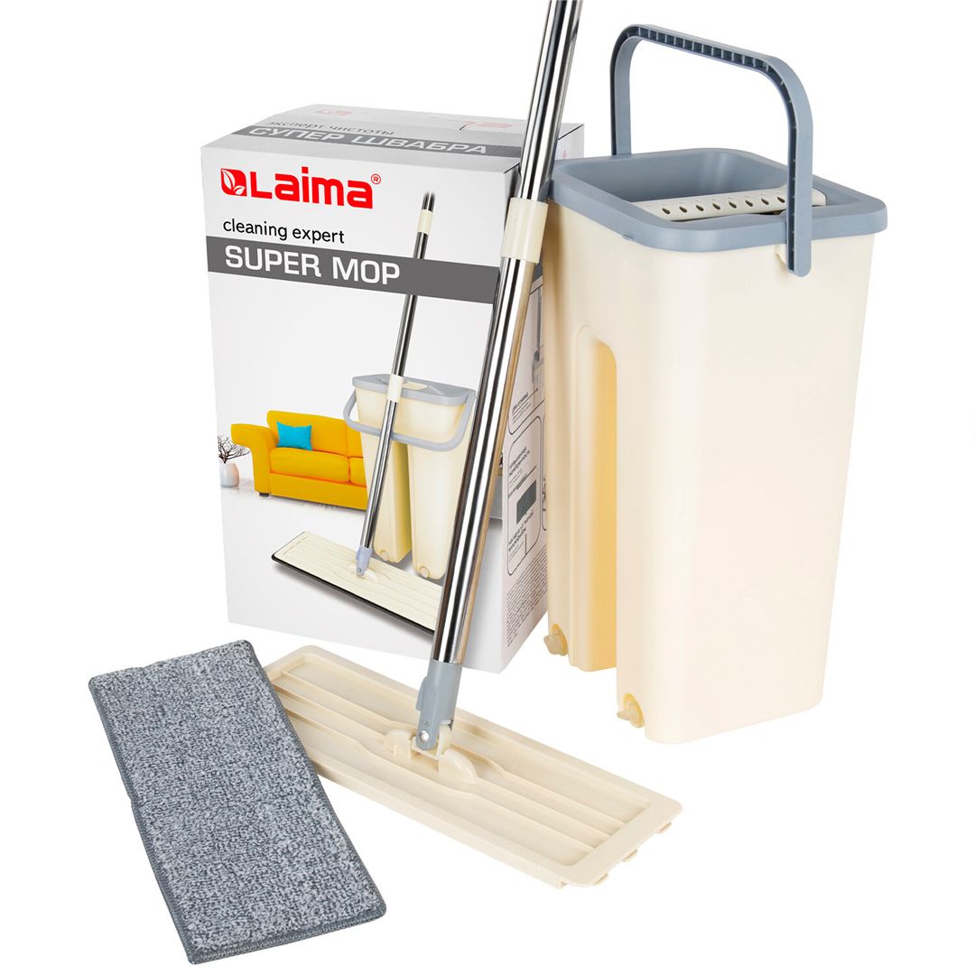 Тазалауға арналған жинақ Laima Smart Mop, шелек 7/5 л екіөлшемді сығу + еден жуғыш / Еден жуғыштар және жинақтары