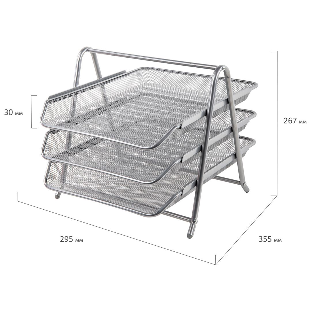 Набор настольный Brauberg "Germanium", 6 предметов, металлический, сетчатый, серебристый / Настольные наборы №2