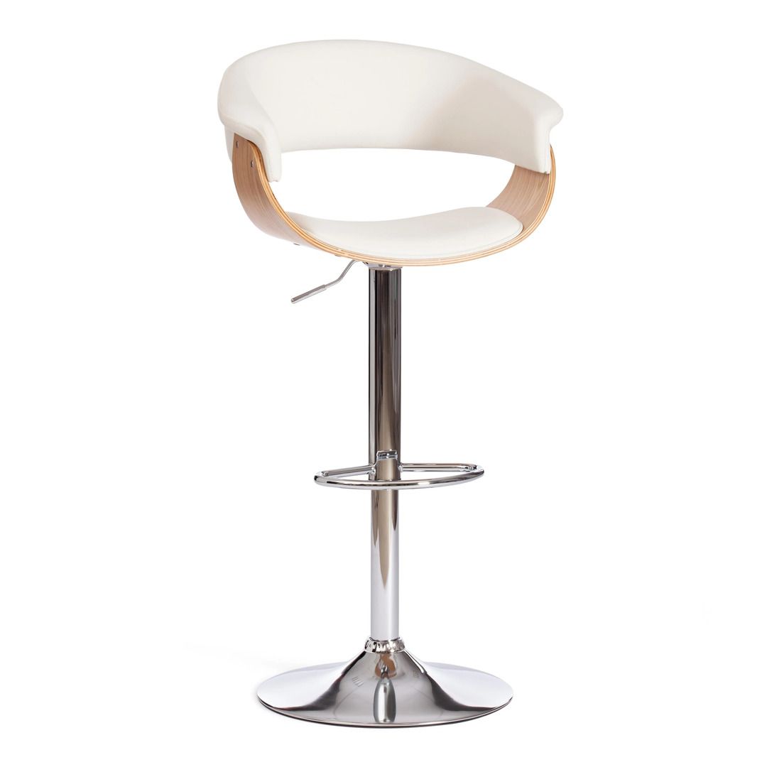 Стул барный Vimta, металл/дерево/экокожа, цвет белый / Стулья