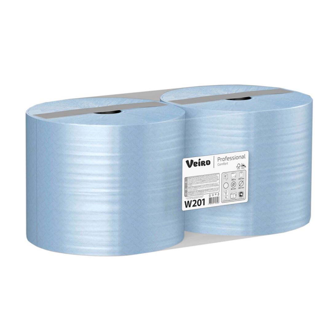 Протирочный материал Veiro "Professional Comfort W201", 350 метров, 2-х слойные, синий / Средства дезинфицирующие №2