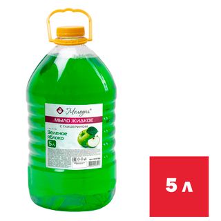 Жидкое мыло Мелодия "Зеленое яблоко", 5 л, ПЭТ / Жидкое мыло