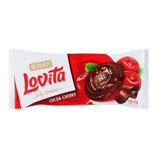 Печенье Roshen "Lovita Jelly Cookies", вишня, 135 гр / Печенье, вафли, крекеры