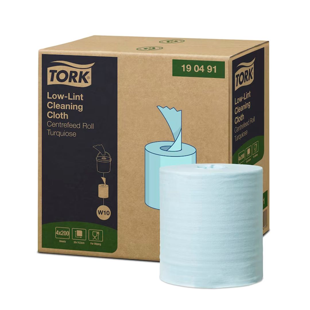 Безворсовый нетканый материал Tork, прочный и эластичный, длина 60 м, голубой, 4 рул/упак / Салфетки, полотенца, простыни