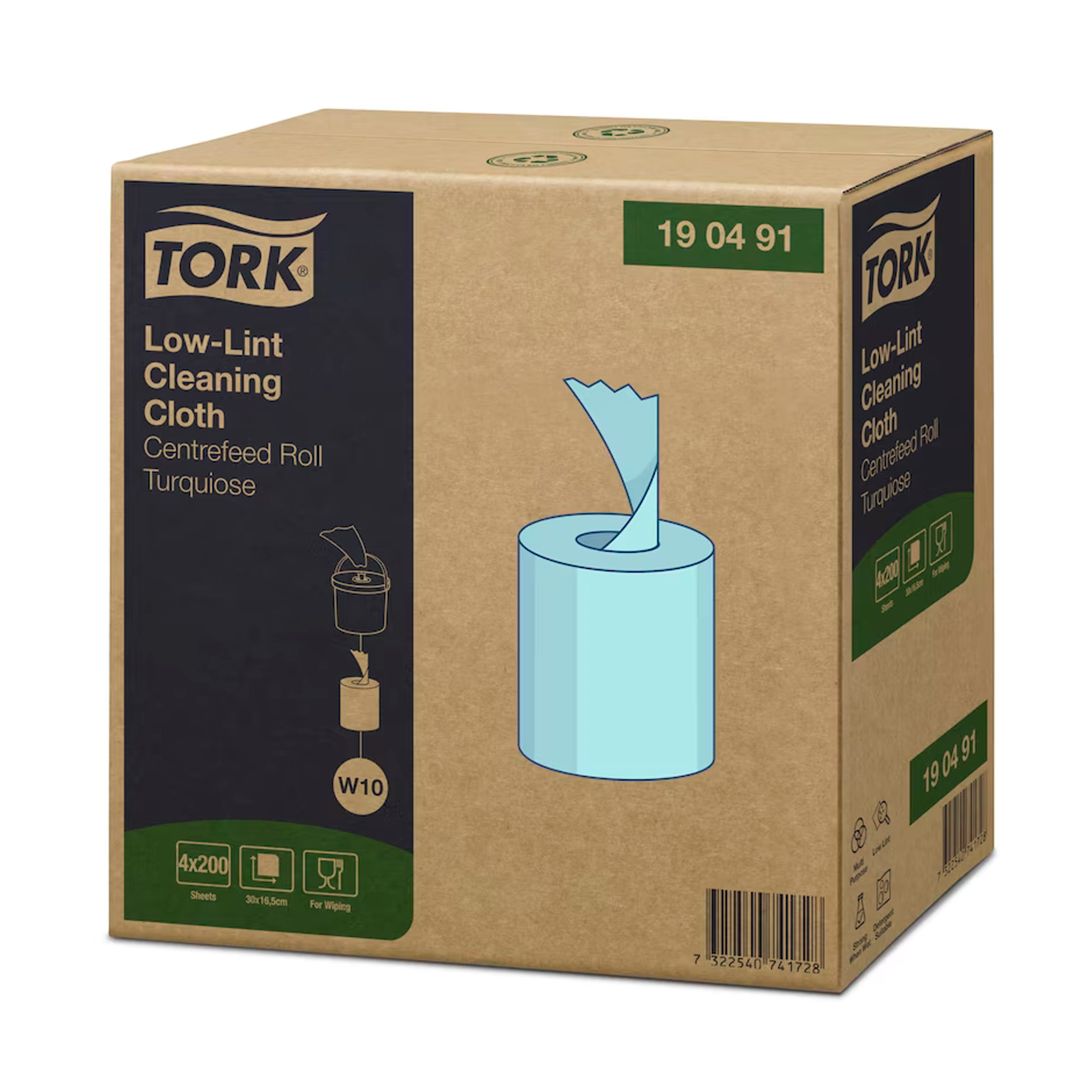 Безворсовый нетканый материал Tork, прочный и эластичный, длина 60 м, голубой, 4 рул/упак / Салфетки, полотенца, простыни №3