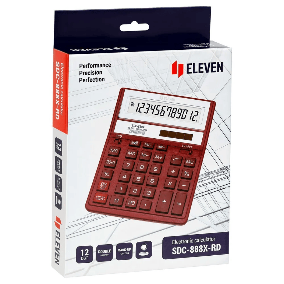 Калькулятор настольный Eleven SDC-888X-RD, 12 разрядов, 158*203*31 мм / Калькуляторы настольные №3