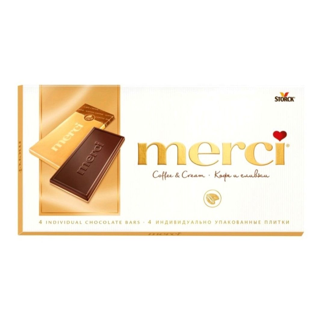 Шоколад Merci "Milk", молочный шоколад c кофе, 100 гр / Шоколад
