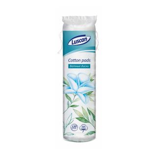 Ватные диски Luscan, прошитые, 120 шт., полиэтиленовый пакет / Ватная продукция