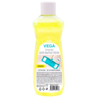 Средство для мытья полов Vega "Лимон", 1000 мл / Средства для мытья полов