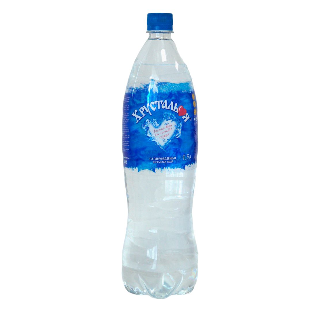 Вода газированная питьевая "Хрустальная", 1,5 л / Вода питьевая