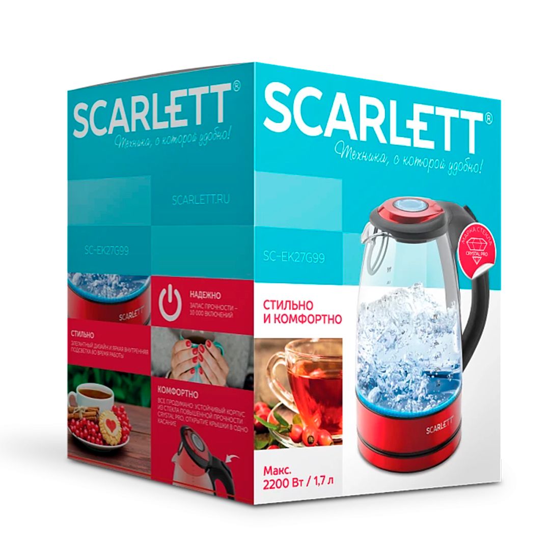 Электрический чайник Scarlett SC-EK27G99, 1,7 л, красный / Чайники	 №6