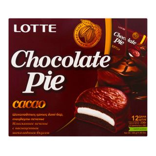 Бисквит Lotte "Chocolate Pie. Cacao", 336 гр, 12 штук в коробке / Печенье, вафли, крекеры