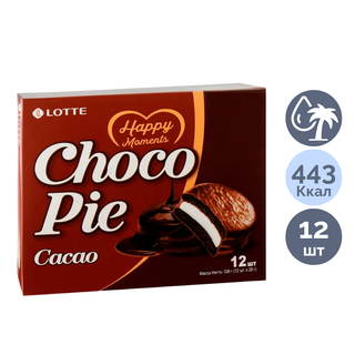 Бисквит Lotte "Chocolate Pie. Cacao", 336 гр, қорапта 12 дана / Печенье, вафлилер, крекерлер