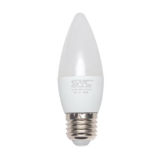 Лампа светодиодная SVC C35-9W-E27-3000K, 9 Вт, 3000К, теплый белый свет, E27, форма свеча / Лампы светодиодные