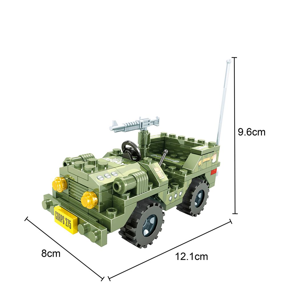 Игровой конструктор Keyixing 22404 "Армия. Военный внедорожник", 108 деталей