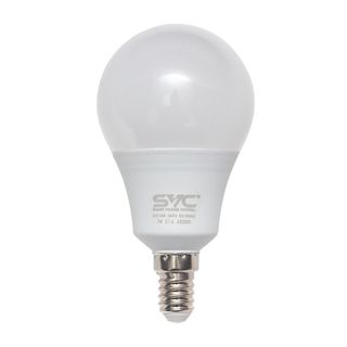 Лампа светодиодная SVC G45-7W-E14-4200K, 7 Вт, 4200К, нейтральный белый свет, E14, форма шар / Лампы светодиодные
