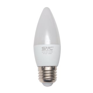 Лампа светодиодная SVC C35-7W-E27-3000K, 7 Вт, 3000К, теплый белый свет, E27, форма свеча / Лампы светодиодные