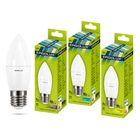 Лампа светодиодная Ergolux LED-C35-9W-E27-3K, 9 Вт, 3000К, теплый белый свет, E27, форма свеча